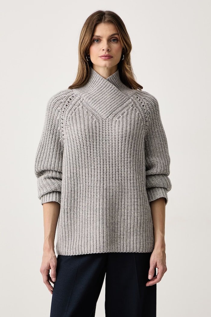 BOSS Sweter damski wełniany Feryssal szary 50571408