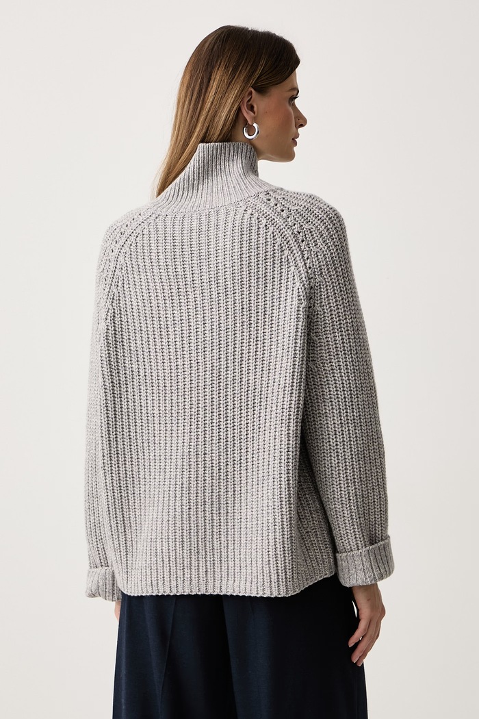Odzież BOSS Sweter damski wełniany Feryssal 50571408 szary