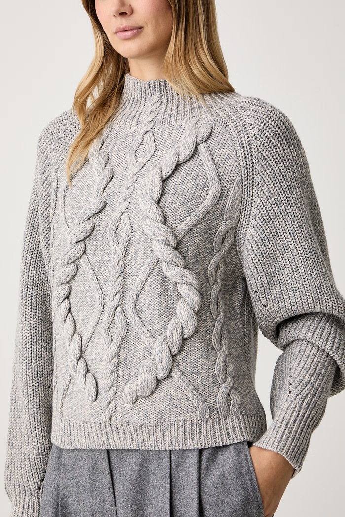 Sweter damski z wełną Frescienne BOSS 50568335 szary
