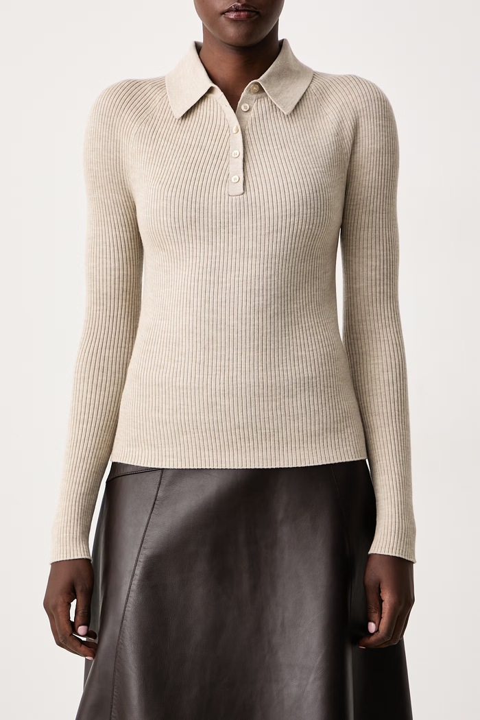Sweter damski wełniany Faelina BOSS 50567364 beżowy