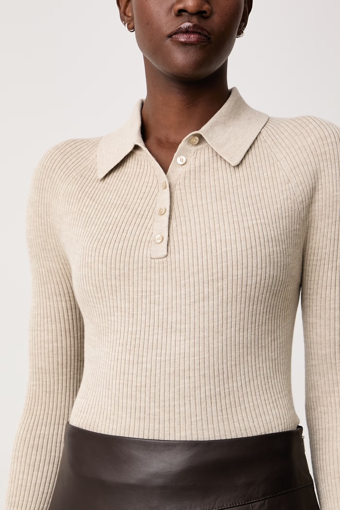 Sweter damski wełniany Faelina BOSS beżowy 50567364