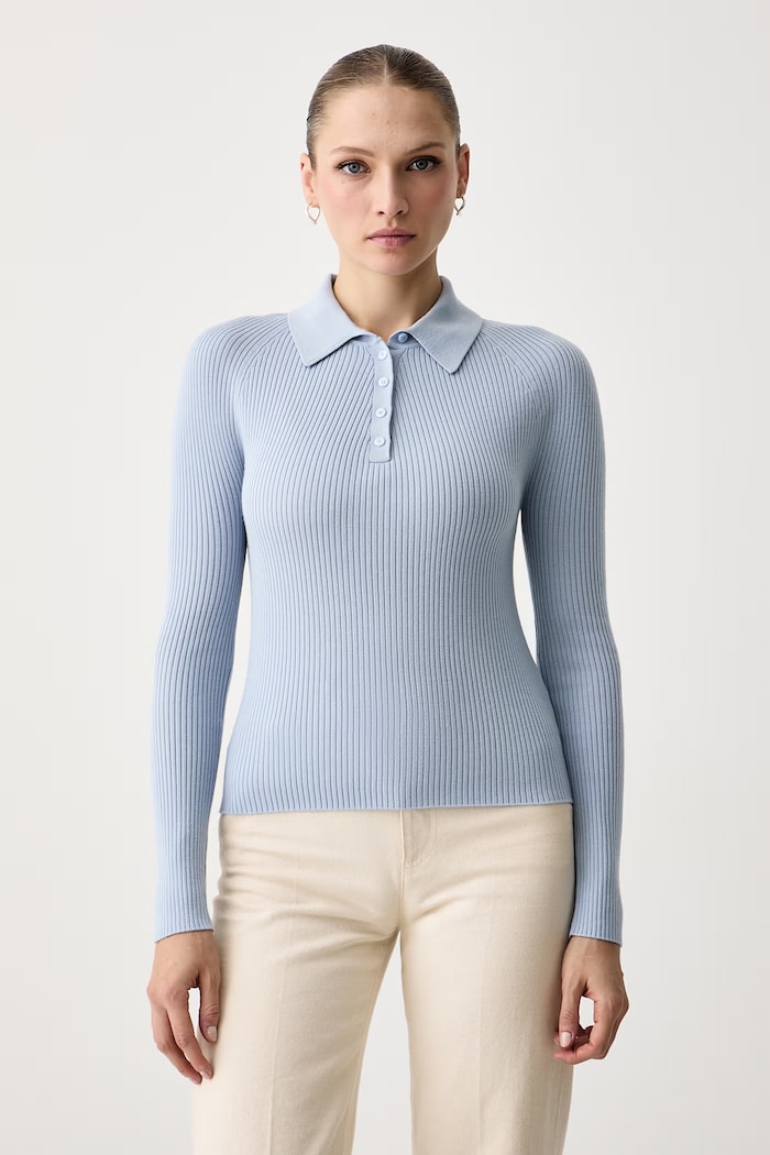 BOSS Sweter damski wełniany Faelina niebieski 50567364