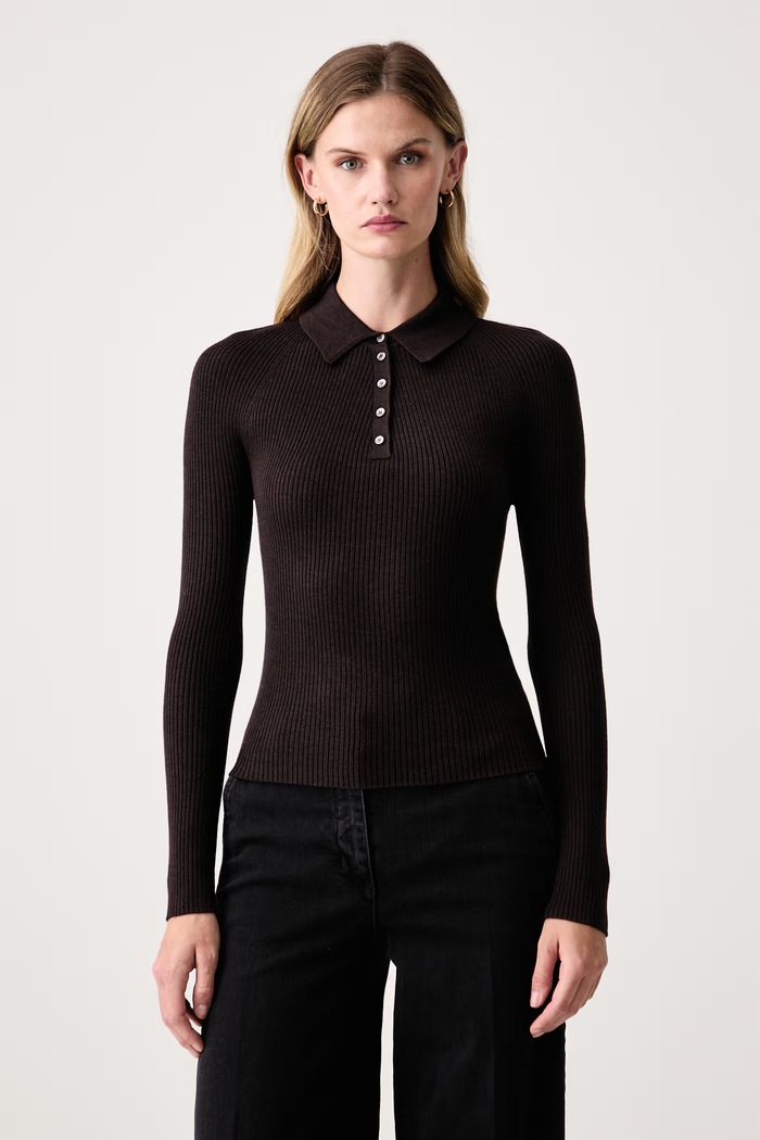 BOSS Sweter damski wełniany Faelina brązowy 50567364