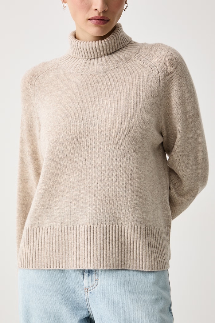 Sweter damski kaszmirowy Falonso BOSS 50550874 beżowy