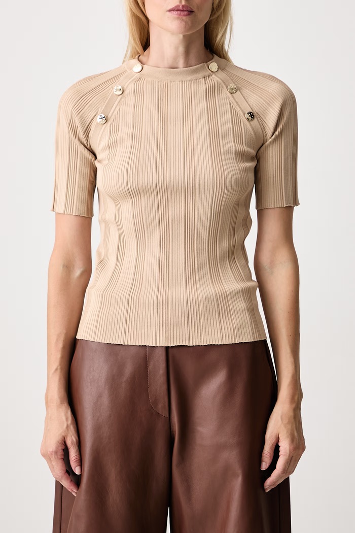 Sportmax Radura sweter z wiskozą damski 2622366051600 beżowy