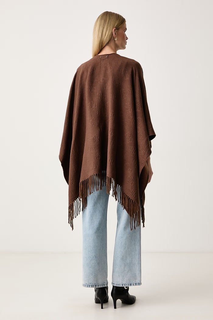 Îmbrăcăminte Guess Poncho pentru femei AW5660.POL03 maro