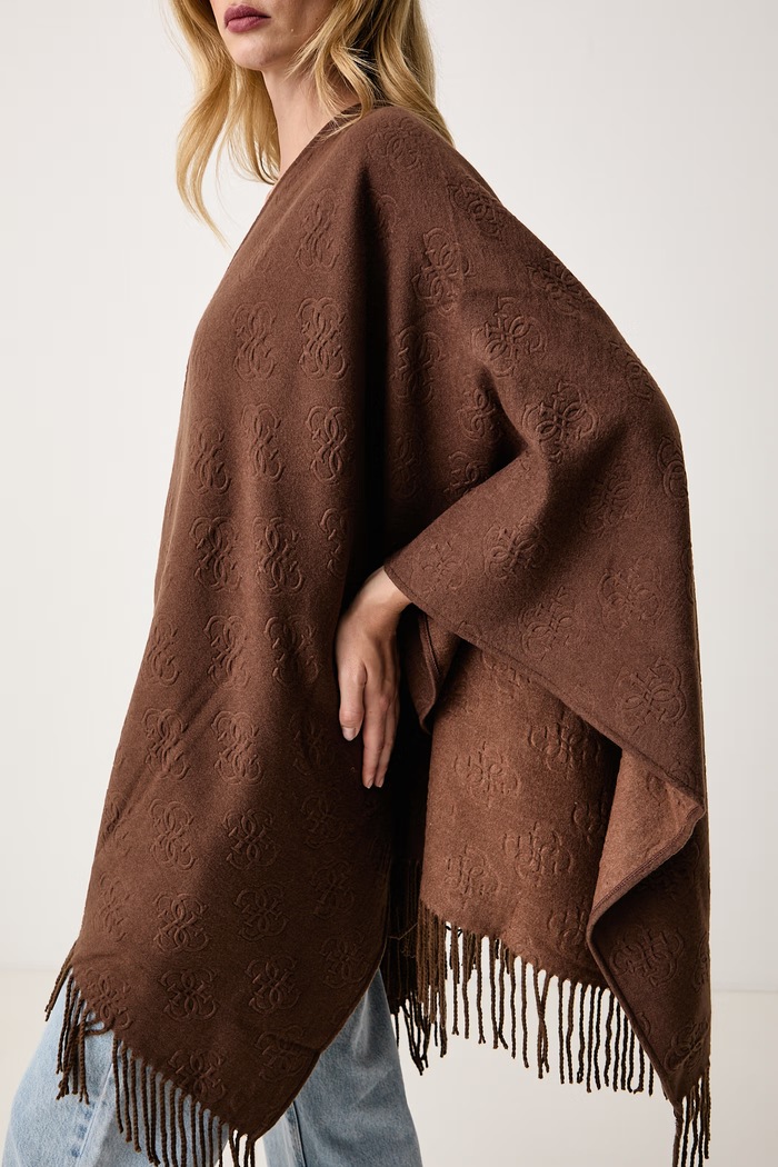 Poncho pentru femei Guess AW5660.POL03 maro