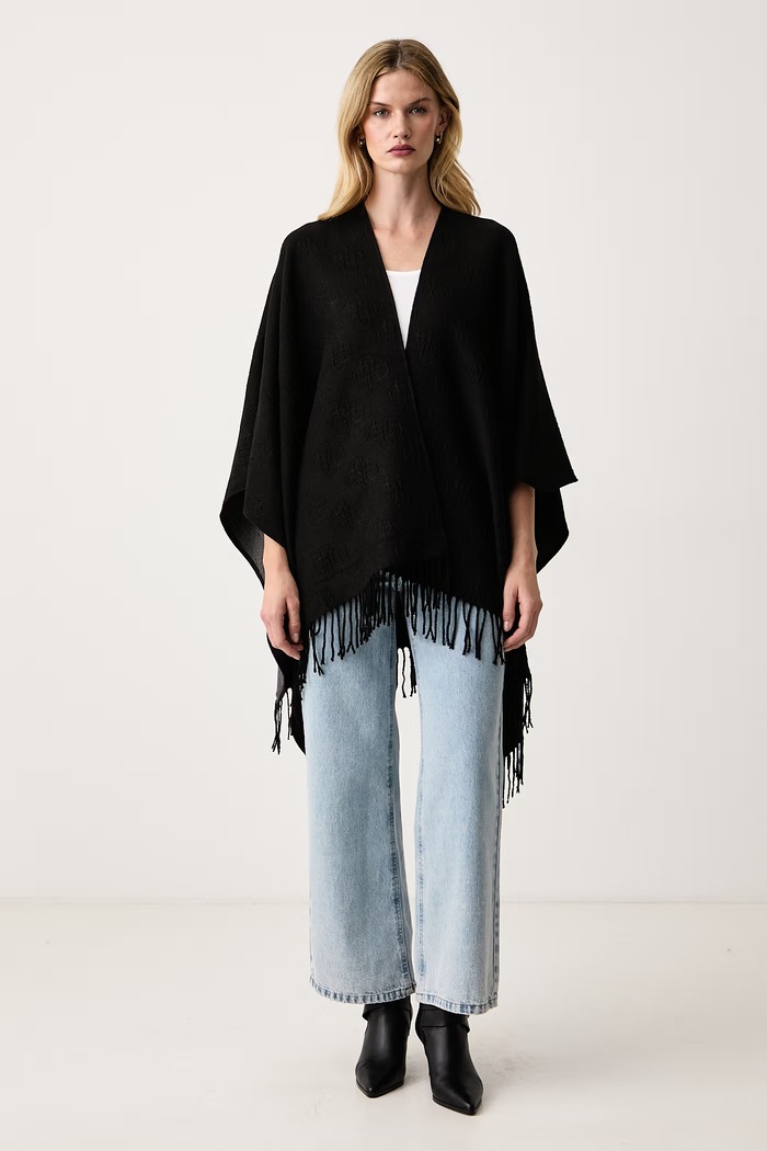 Guess Poncho pentru femei negru AW5660.POL03