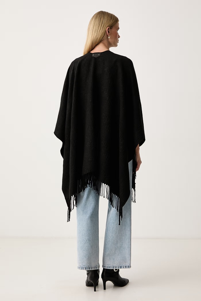 Îmbrăcăminte Guess Poncho pentru femei AW5660.POL03 negru