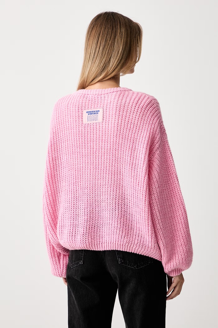 Odzież American Vintage sweter damski z wełną CYR18A różowy