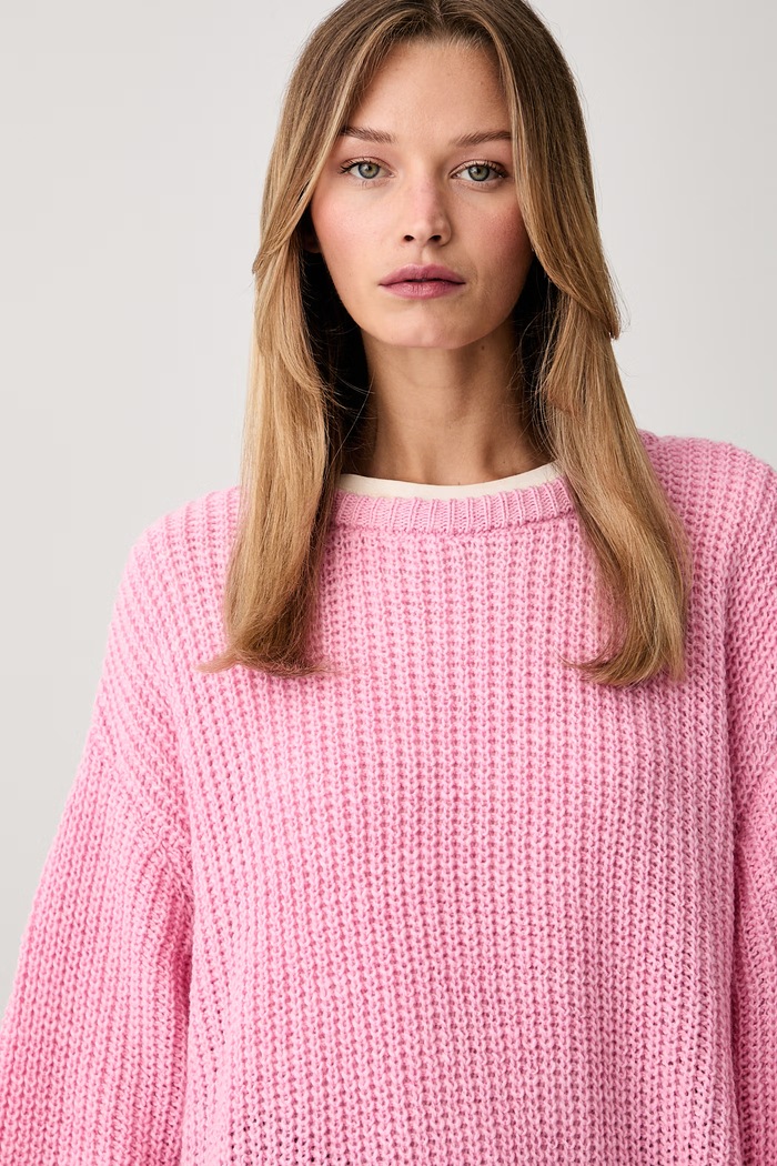 American Vintage sweter damski z wełną różowy CYR18A