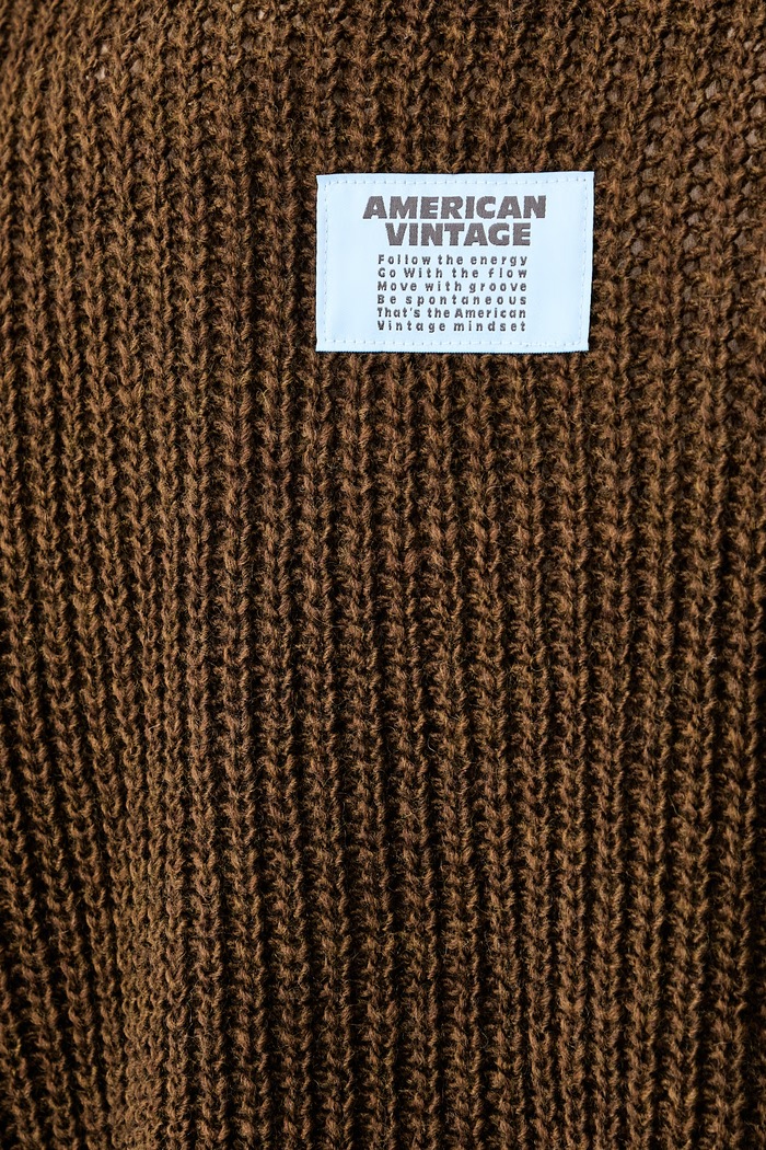 American Vintage sweter damski z wełną CYR18A brązowy