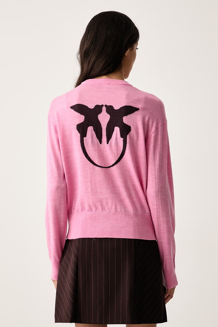 Pinko Sweter damski wełniany różowy 105561.A3FY