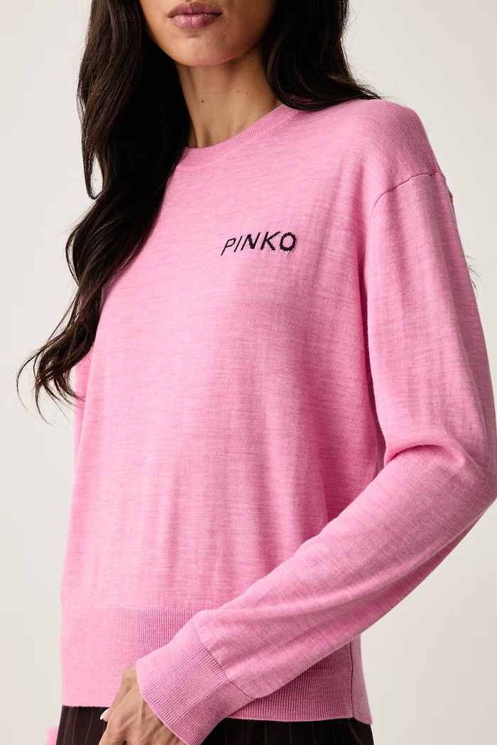 Sweter damski wełniany Pinko 105561.A3FY różowy