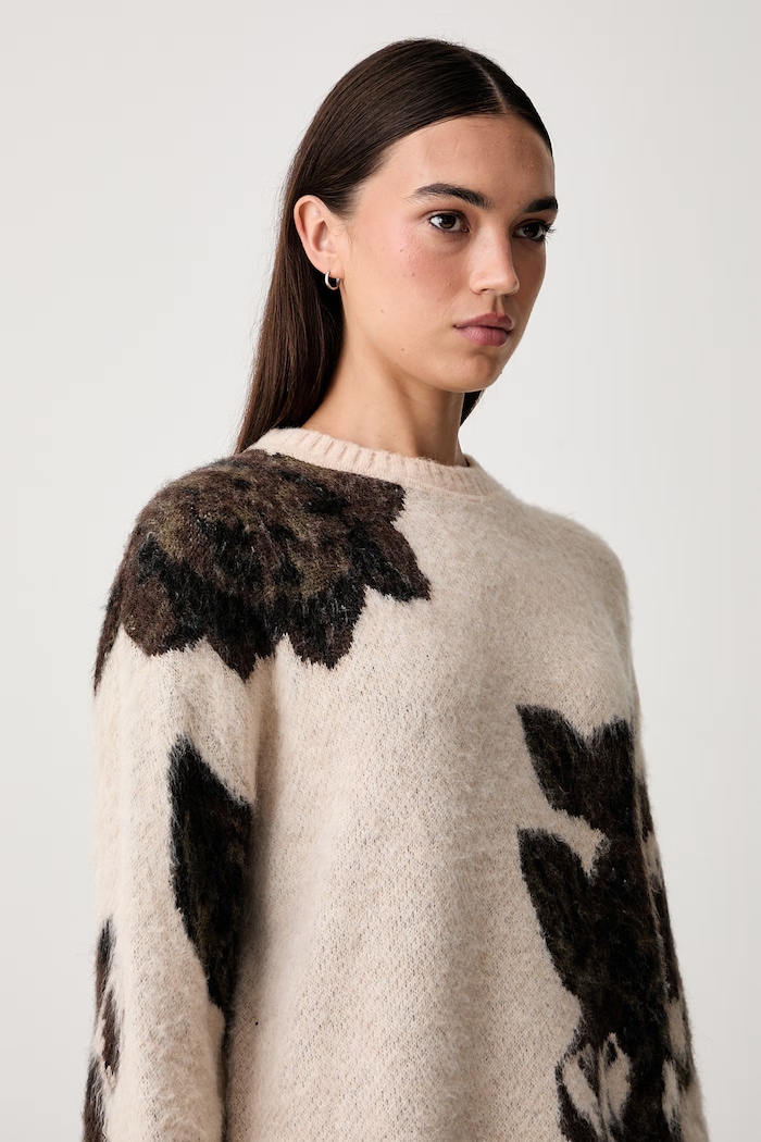 Pinko sweter damski z dodatkiem wełny beżowy 107861.A3P2