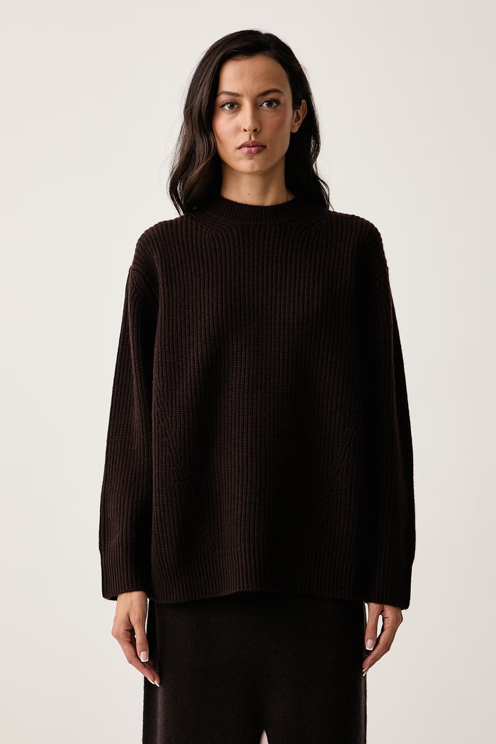 Pinko Sweter damski wełniany brązowy 107872.A3P4