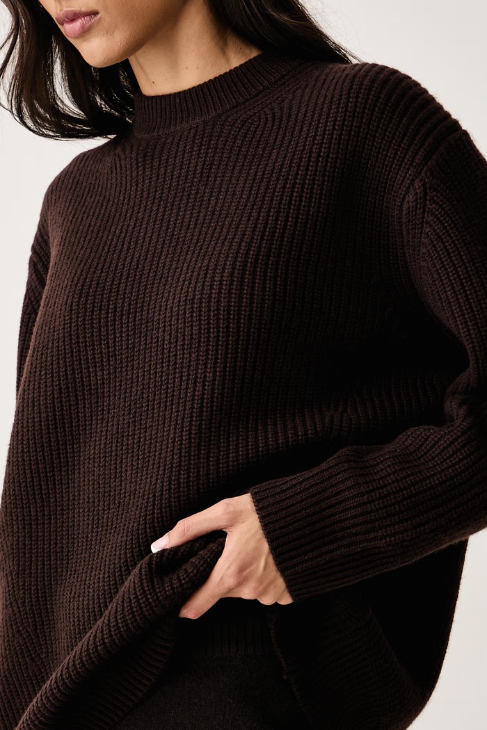 Sweter damski wełniany Pinko 107872.A3P4 brązowy