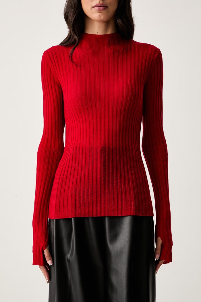 Pinko pulover pentru femei din lână rosu 107834.A2Z6