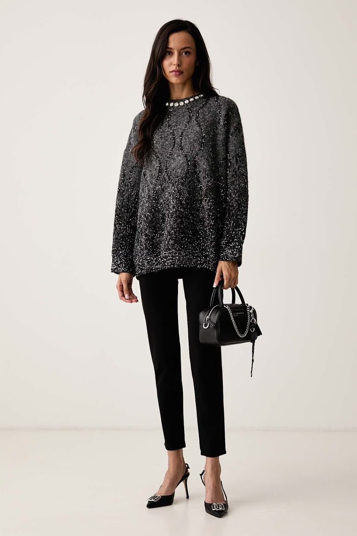 Pinko Πουλόβερ γυναικείο 107855.A3OZ γκρί AW26