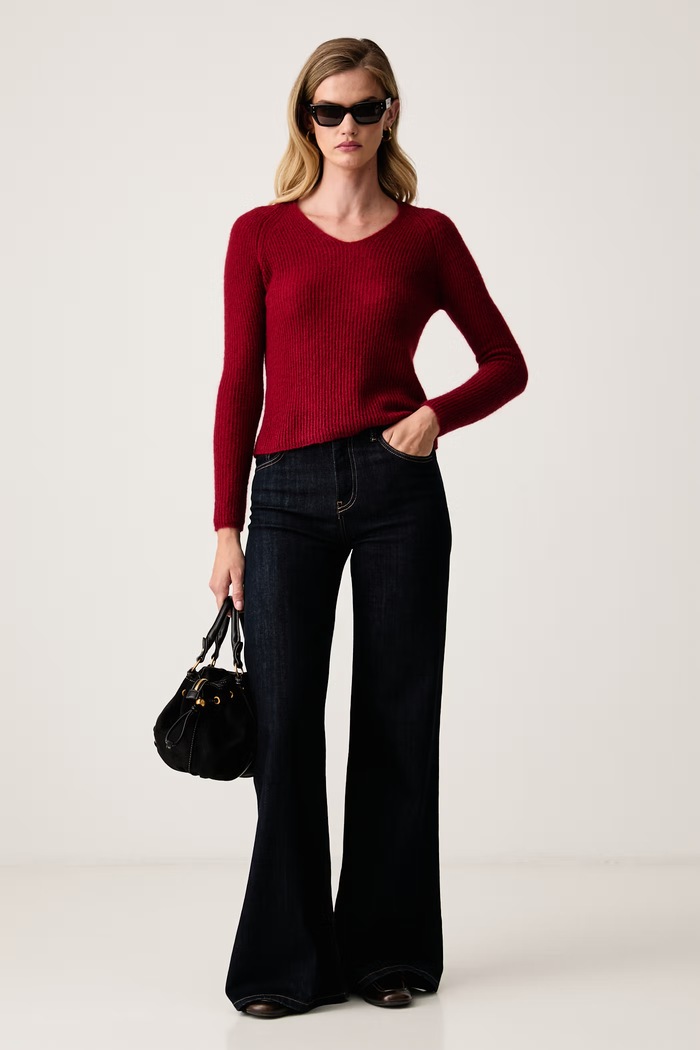 MM by Max Mara sweter damski z wełną MMLSVELTO 2626366108600 czerwony AW26