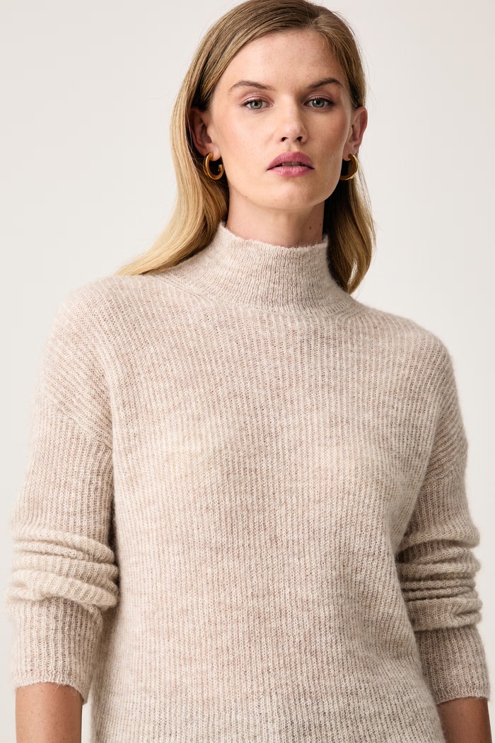 MM by Max Mara sweter damski z wełną MMLSTRANO beżowy 2626366098600