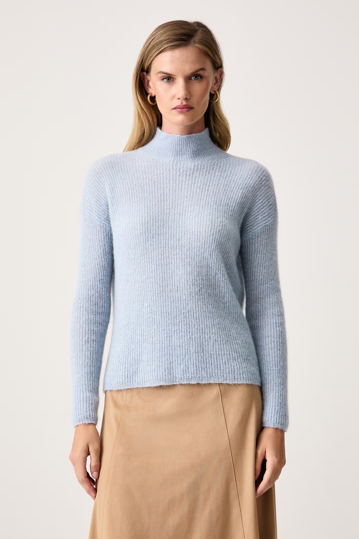 MM by Max Mara sweter damski z wełną MMLSTRANO niebieski 2626366098600