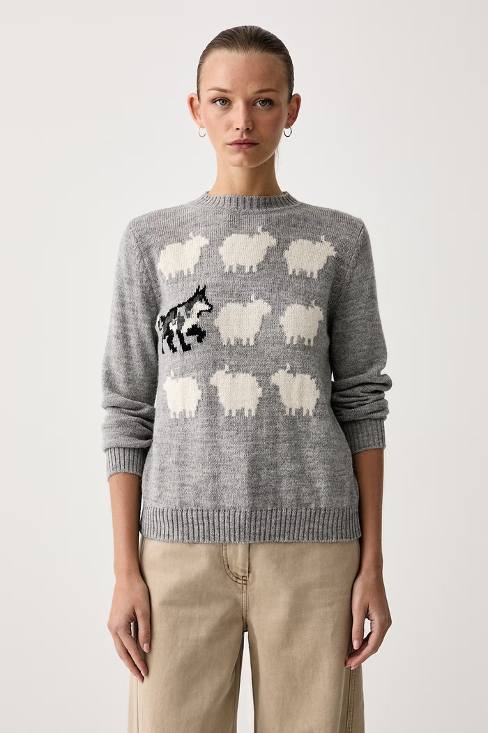 Weekend Max Mara Svetr dámský s vlnou WKDNITRA šedá 2625366272600