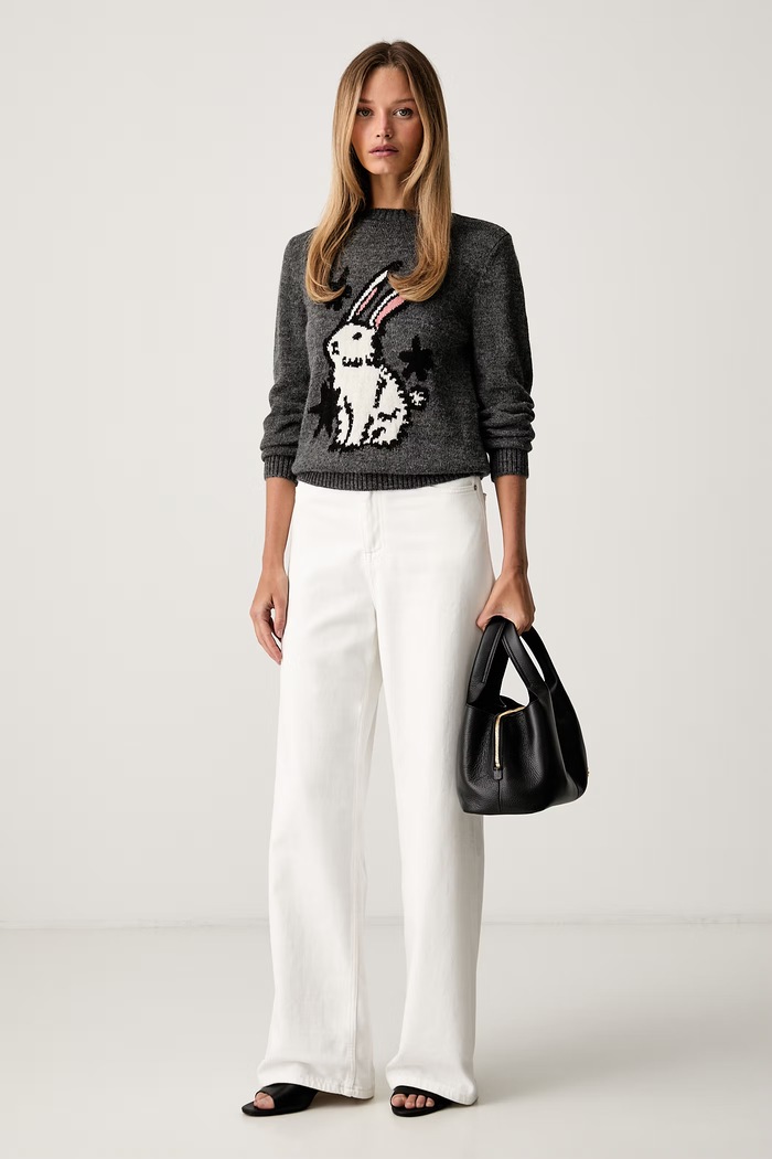Weekend Max Mara sweter damski z wełną WKDNITRA 2625366272600 szary AW26