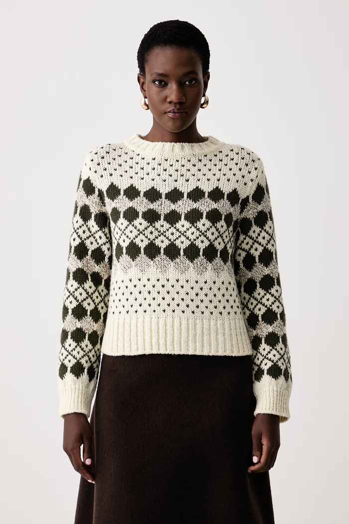 Weekend Max Mara Sweter damski z wełną WKDRANCH zielony 2625366242600