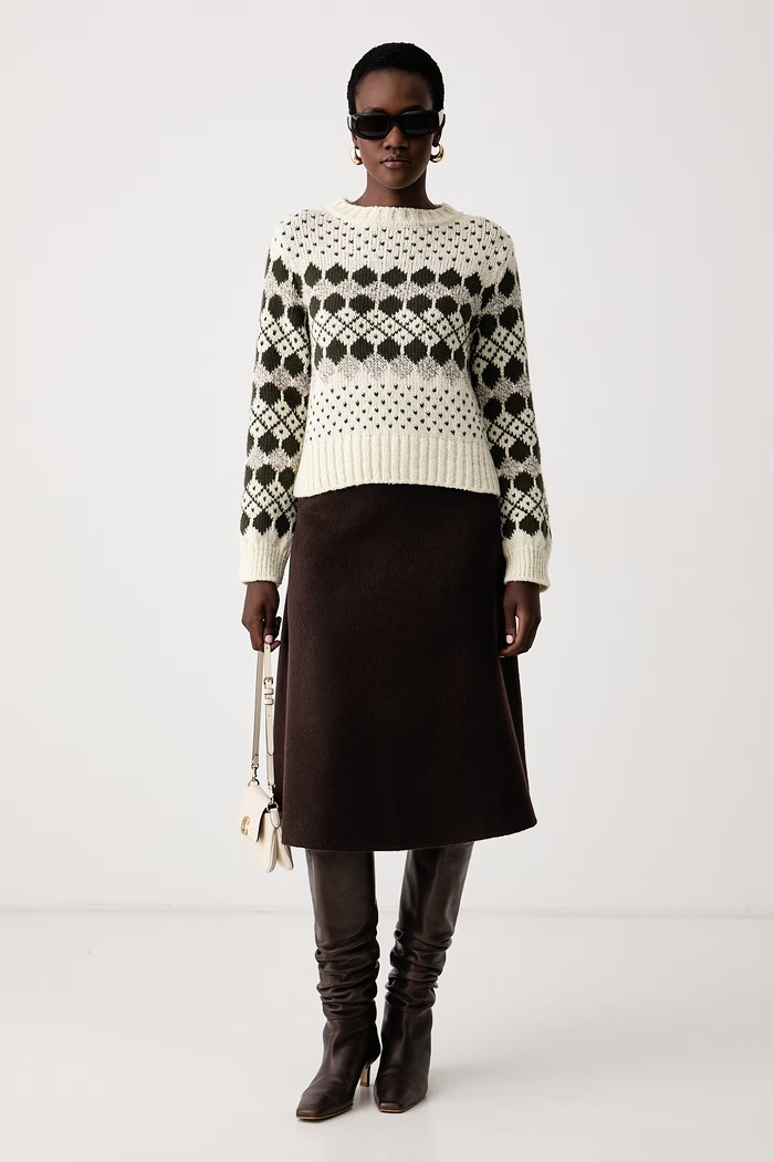 Weekend Max Mara Sweter damski z wełną WKDRANCH 2625366242600 zielony AW26