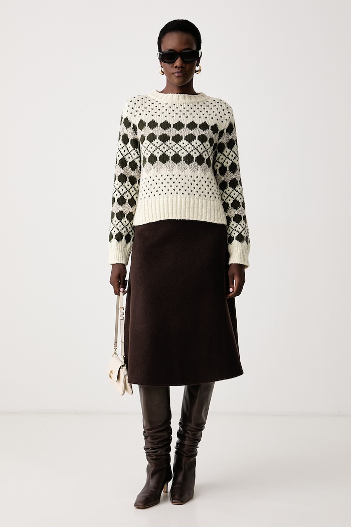 Weekend Max Mara Sweter damski z wełną WKDRANCH 2625366242600 zielony AW26