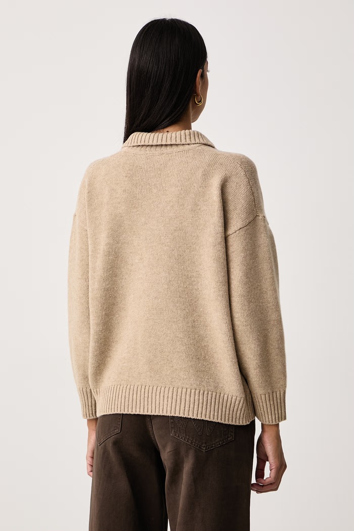 Odzież Weekend Max Mara Sweter damski wełniany WKDAGRE 2625366222600 beżowy