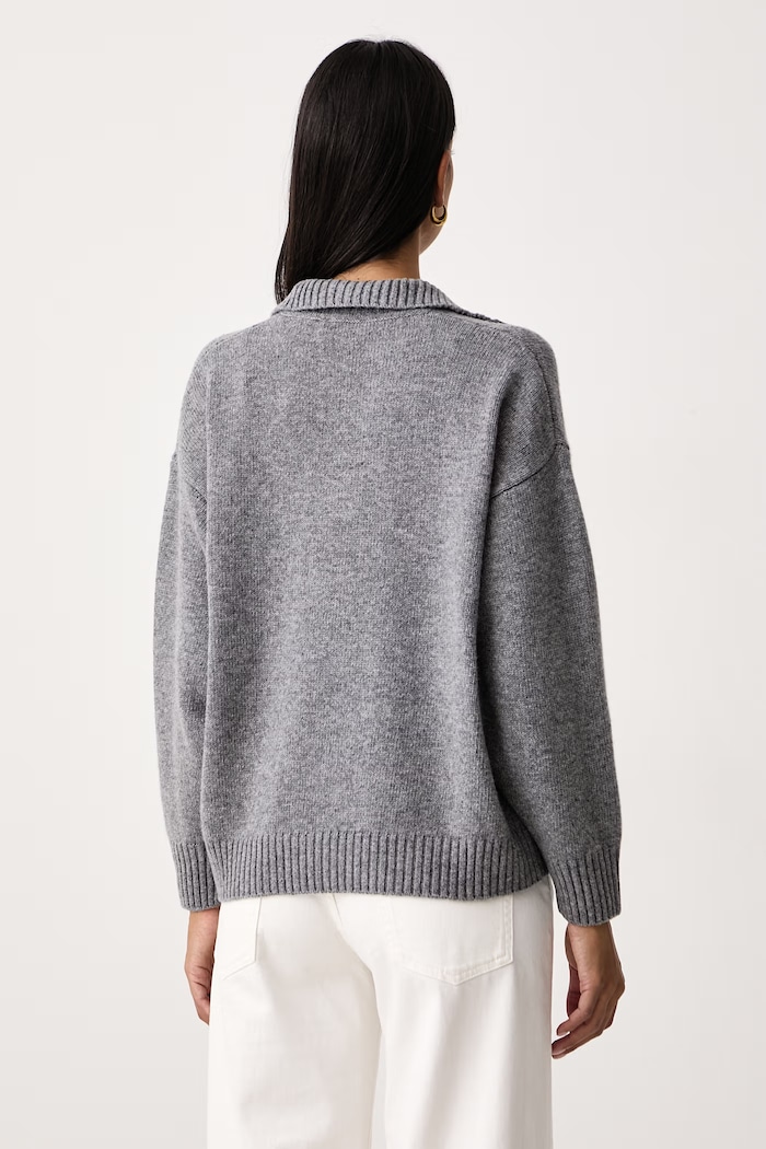 Odzież Weekend Max Mara Sweter damski wełniany WKDAGRE 2625366222600 szary