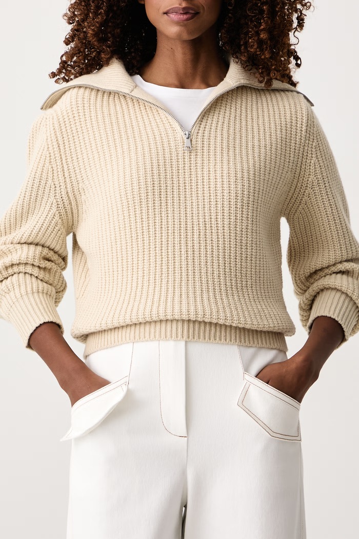 Sweter damski wełniany WKDLASER Weekend Max Mara 2625366182600 beżowy