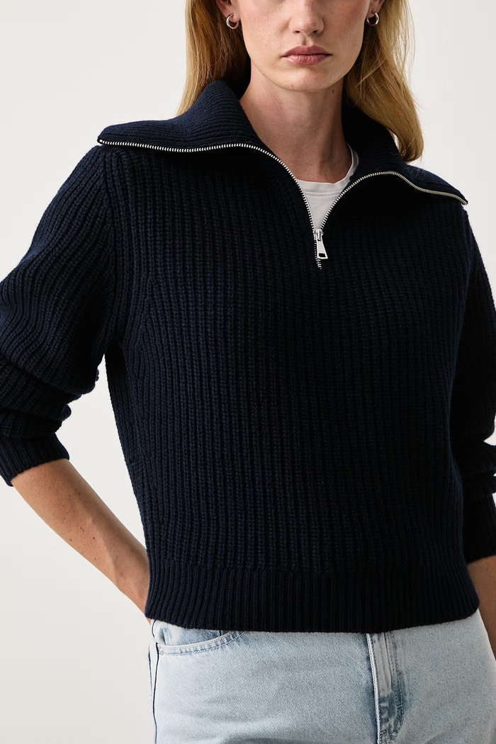 Sweter damski wełniany WKDLASER Weekend Max Mara 2625366182600 granatowy