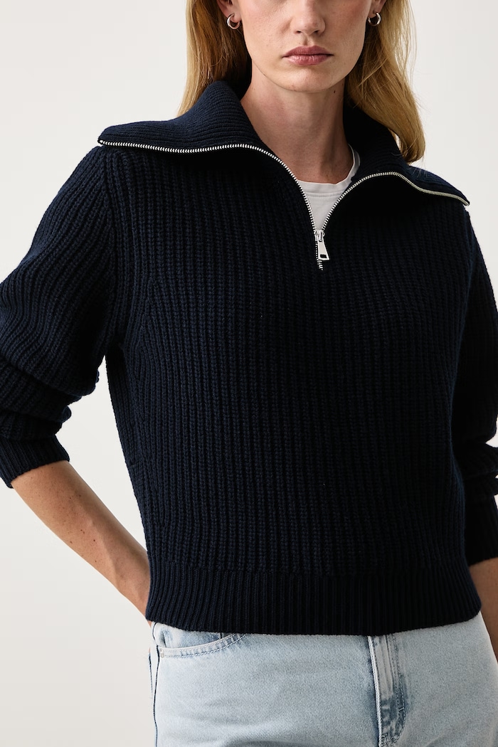 Sweter damski wełniany WKDLASER Weekend Max Mara 2625366182600 granatowy