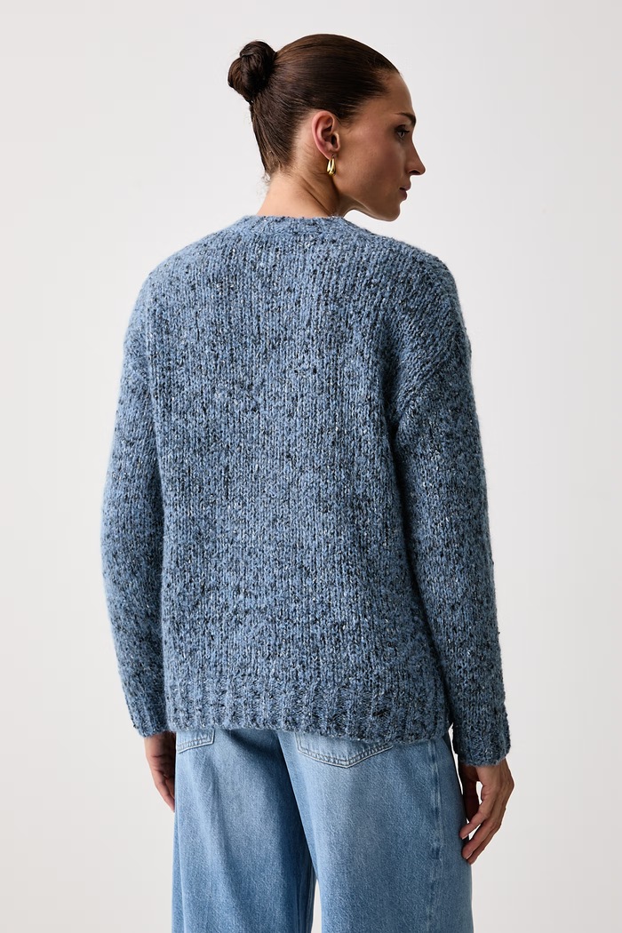 Odzież Weekend Max Mara Sweter rozpinany damski z wełną WKDHOBBY 2625366172600 niebieski