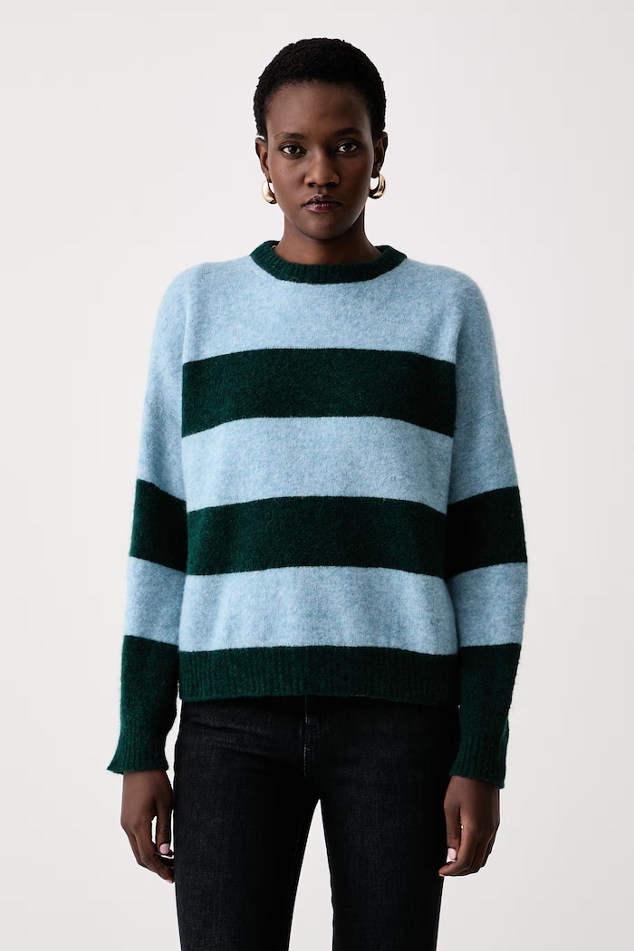 Weekend Max Mara Sweter damski z dodatkiem wełny WKDTUONO niebieski 2625366152600