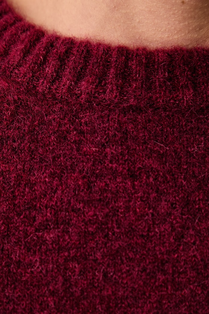 Sweter damski z dodatkiem wełny WKDTUONO Weekend Max Mara bordowy 2625366152600