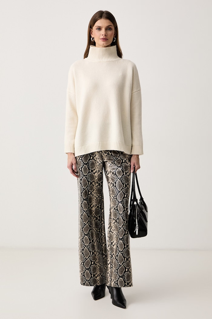 Weekend Max Mara Półgolf damski wełniany WKDBORGIA 2625366142600 beżowy AW26