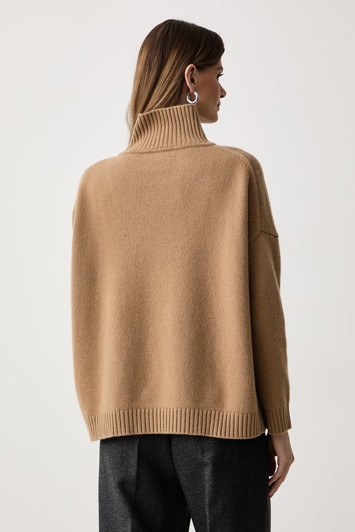 Odzież Weekend Max Mara Półgolf damski wełniany WKDBORGIA 2625366142600 beżowy