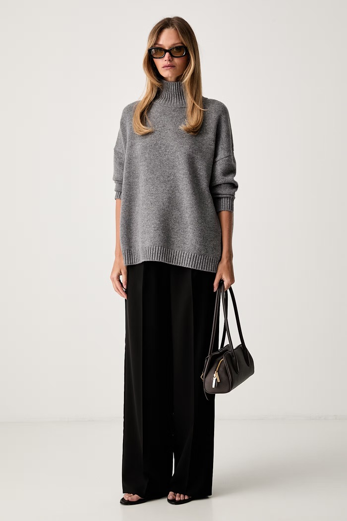 Weekend Max Mara półgolf damski wełniany WKDBORGIA 2625366142600 szary AW26