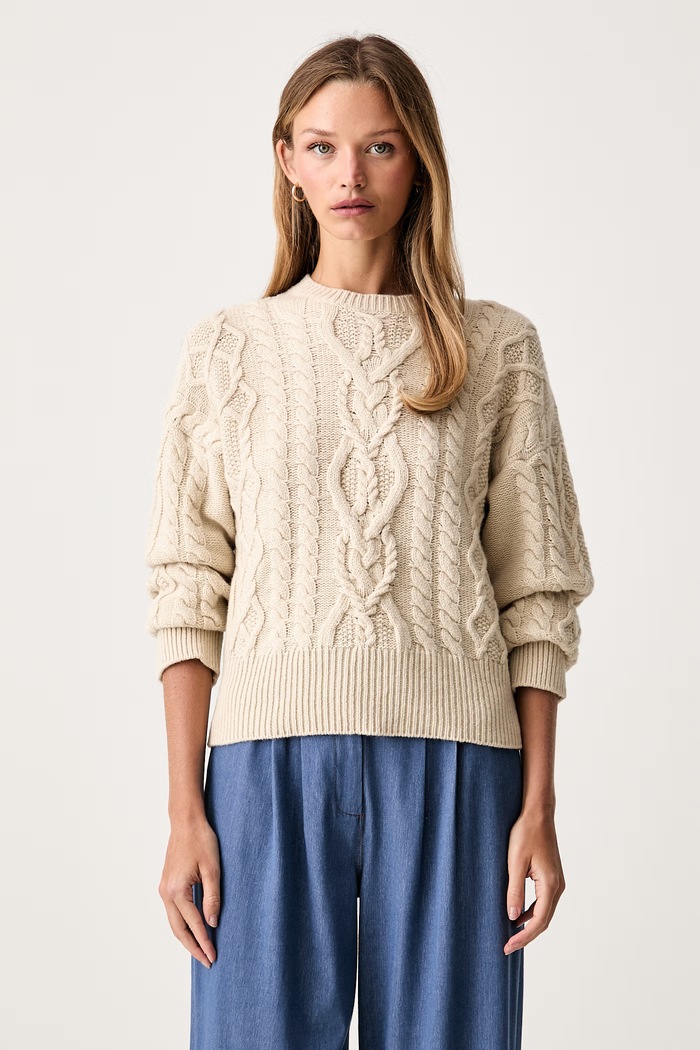 Weekend Max Mara sweter damski wełniany WKDALBEN beżowy 2625366132600