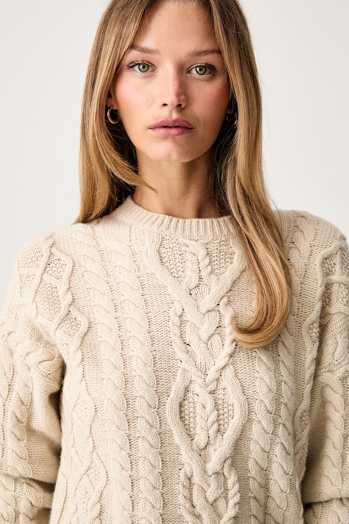 Weekend Max Mara sweter damski wełniany WKDALBEN beżowy 2625366132600