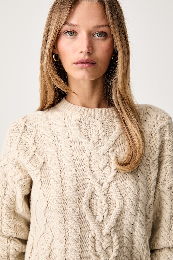 Weekend Max Mara sweter damski wełniany WKDALBEN beżowy 2625366132600