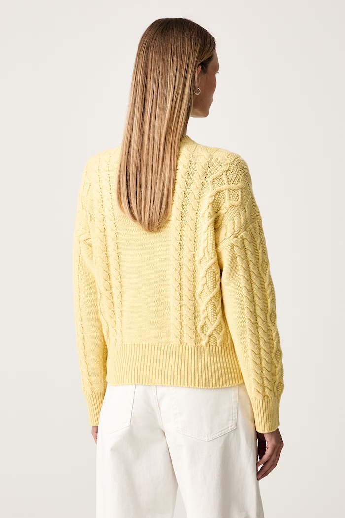 Odzież Weekend Max Mara sweter damski wełniany WKDALBEN 2625366132600 żółty