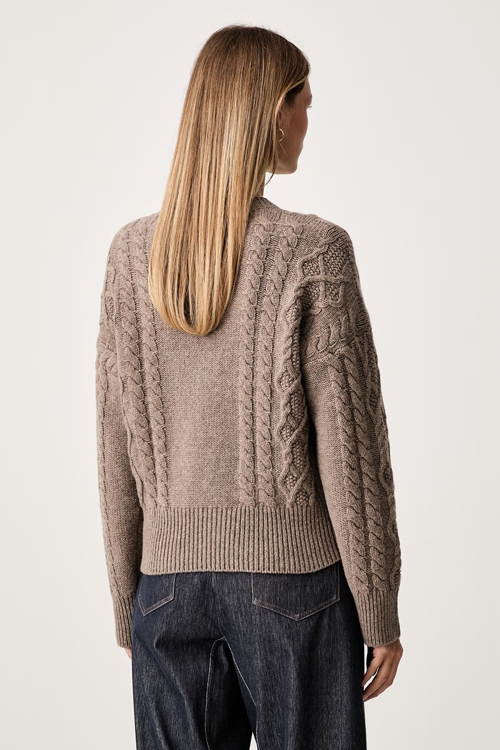 Odzież Weekend Max Mara sweter damski wełniany WKDALBEN 2625366132600 brązowy