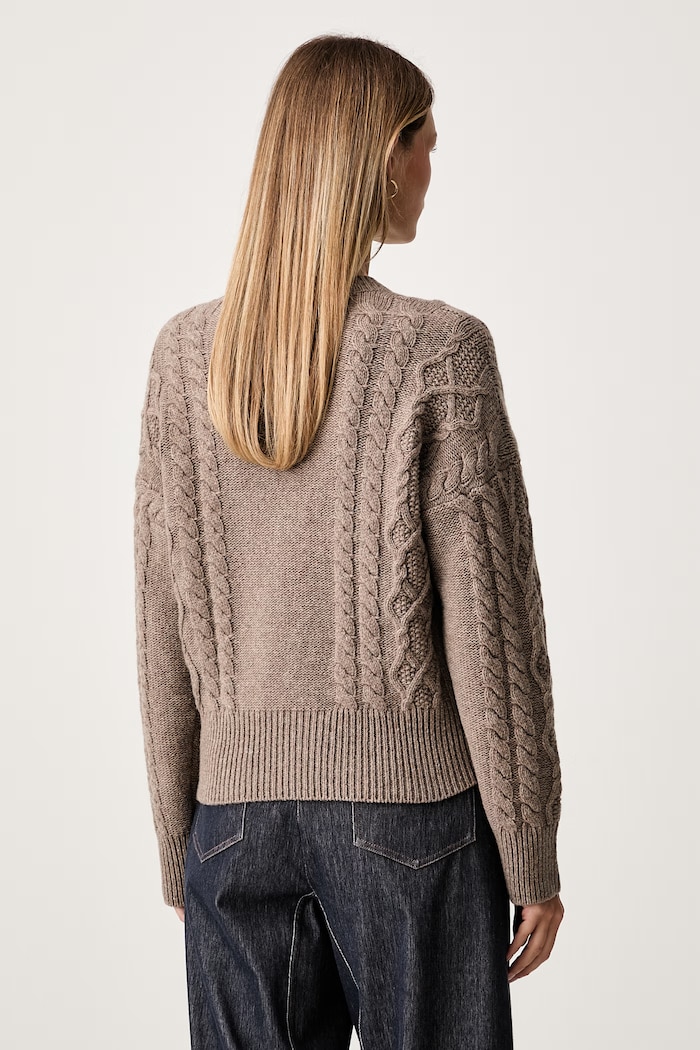 Odzież Weekend Max Mara sweter damski wełniany WKDALBEN 2625366132600 brązowy