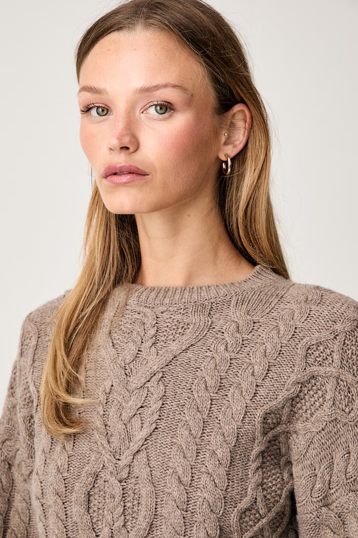 Weekend Max Mara sweter damski wełniany WKDALBEN brązowy 2625366132600