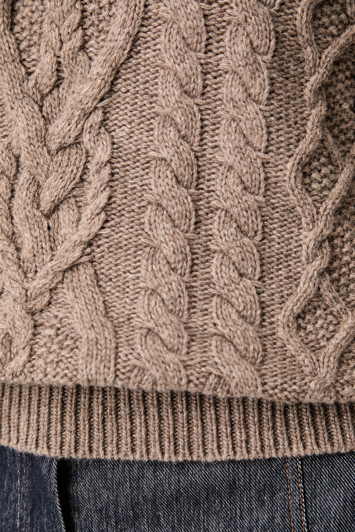 Weekend Max Mara sweter damski wełniany WKDALBEN 2625366132600 brązowy